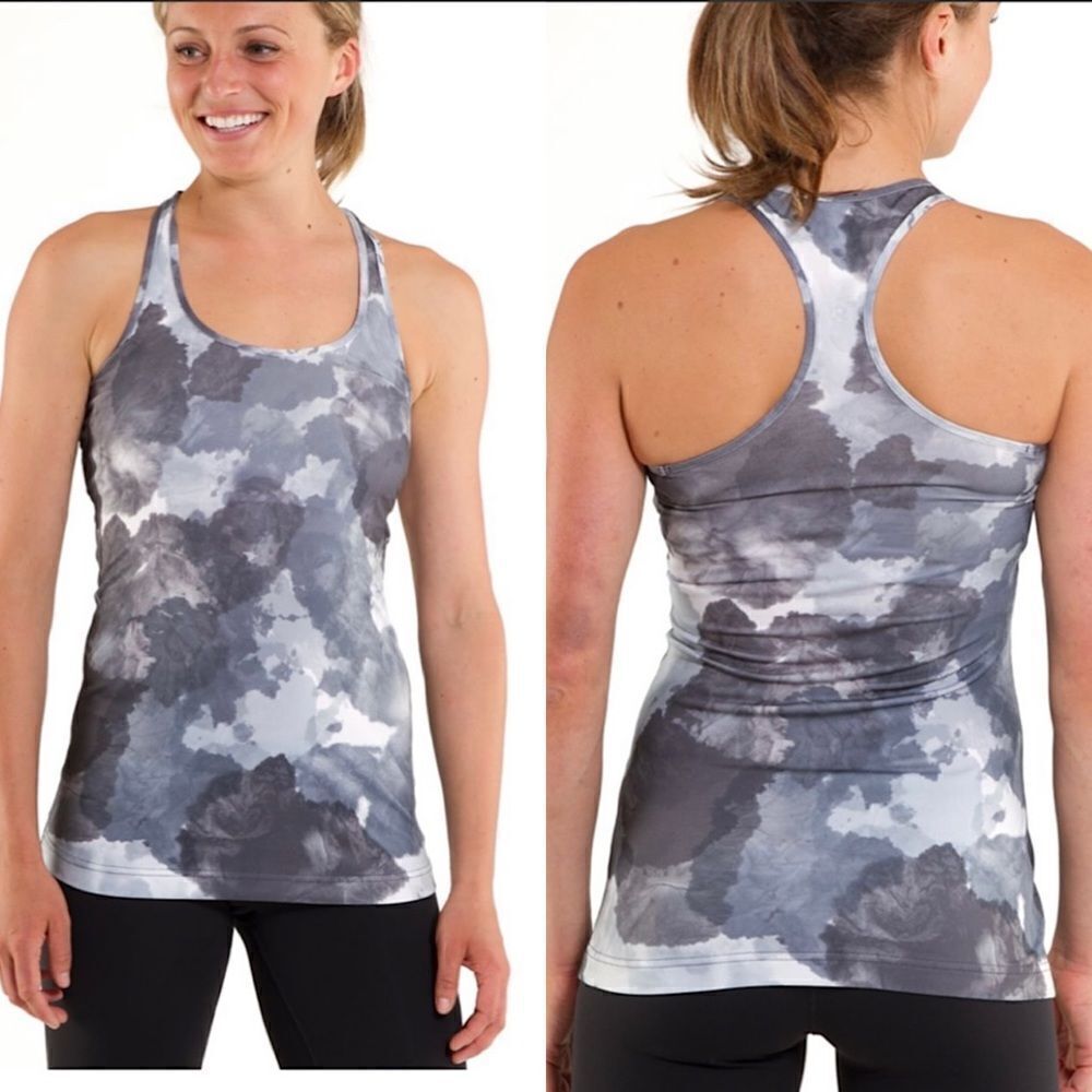 Lululemon-Rare Cool Racerback-White Coal Tinted Canvas Super